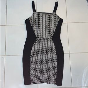 Black and white mini dress